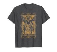 Goth Clothing Tarot Card The Devil Witchy Occult Horror T-Shirt, Men, Dark Heather Grey, 5X-Large
