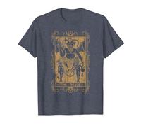 Goth Clothing Tarot Card The Devil Witchy Occult Horror T-Shirt, Men, Heather Blue, XX-Large