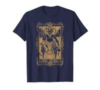 Goth Clothing Tarot Card The Devil Witchy Occult Horror T-Shirt, Men, Navy Blue, 3X-Large