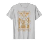 Goth Clothing Tarot Card The Devil Witchy Occult Horror T-Shirt, Men, Silver Grey, Small