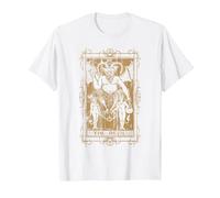 Goth Clothing Tarot Card The Devil Witchy Occult Horror T-Shirt, Men, White, Medium