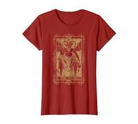 Goth Clothing Tarot Card The Devil Witchy Occult Horror T-Shirt, Women, Cranberry Red, 3X-Large