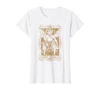 Goth Clothing Tarot Card The Devil Witchy Occult Horror T-Shirt, Women, White, Large