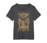 Goth Clothing Tarot Card The Devil Witchy Occult Horror T-Shirt, Women's Plus, Dark Heather Grey, 1X