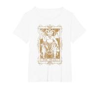 Goth Clothing Tarot Card The Devil Witchy Occult Horror T-Shirt, Women's Plus, White, 3X