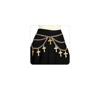 Goth Cross Belt Punk Hip Hop Waist Chain Belly Chains for Women Waist Chain Corset Raven Belt Grunge Belt Halloween Emo Accessories Pirate Waist Chain, Middle, Non-Precious Metal, No Gemstone