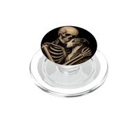 Goth Dog Lover Skeleton Hugging Whippet Art Halloween PopSockets PopGrip for MagSafe