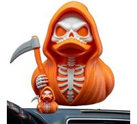 Goth Ducks | Gothic Skeleton Duck Dashboard Figure With Sickle - Scary Statue For Library, Car, Halloween Decoration, Home Display & Objects