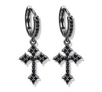 Goth Earrings for Women&Men Grunge Emo Y2k Earring Dangle Cross Earrings Rhinestone Gothic Punk Huggie Small Hoop Earring Halloween Christmas Jewelry Gifts, Middle, Copper, No Gemstone