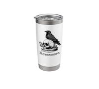 Goth Emo Black Quoth The Raven Nevermore Stainless Steel Insulated Tumbler