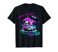 Goth Ghoul Summer Skeleton Pool Float Bat Cocktail T-Shirt
