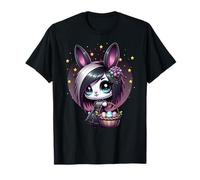 Goth Girl Easter Bunny Egg Hunt Cute Gothic Emo Graphic T-Shirt