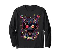 Goth Girl Emo Gothic Cat Punk Dark Grunge Cute Kitty E-Girl Long Sleeve T-Shirt
