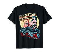 Goth Girl Pinup Garterbelts and Gasoline Hot Rod Gasser T-Shirt