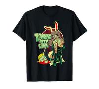 Goth Girl Pinup Zombie Peep Show Bunny T-Shirt