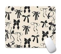Goth Girlie Black Bows Coquette Texture Mouse pad, Square Waterproof and Anti Slip Mouse pad for Office laptops