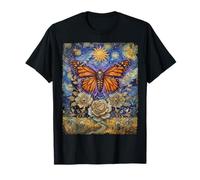 Goth goblincore Moth Butterfly Halfmoon Roses Vangogh T-Shirt