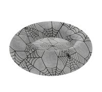Goth Gray Halloween Spider Web Pet Dog Bed Warm & Cozy fluffier Kitten Beds for Extra Small Size Pets Supplies