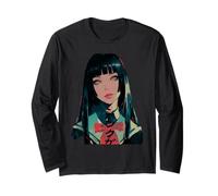 Goth Grunge Demon Anime Girl Waifu Horror Alt Aesthetic Long Sleeve T-Shirt