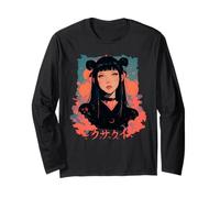 Goth Grunge Demon Anime Girl Waifu Horror Alt Aesthetic Long Sleeve T-Shirt