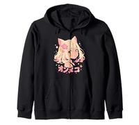 Goth Grunge Demon Anime Girl Waifu Horror Alt Aesthetic Zip Hoodie