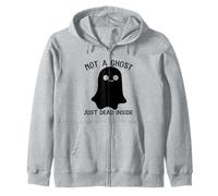 Goth Halloween Not A Ghost Just Dead Inside Funny Ghost Zip Hoodie