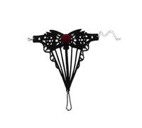 Goth Hand Chain Bracelet Spider Web Bracelet for Women Halloween Finger Chain Black Velvet Wristband Wrap Bracelets Gothic Ghost Easter Carnival Party Jewelry Accessories Gifts, Middle, Metal velvet