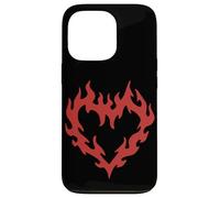 Goth Heart Flames Grunge Fire Alt Y2k Aesthetic Cute Red Case for iPhone 13 Pro