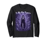 Goth Hooded Girl Mushroom Ecosystem Mystical Butterfly Art Long Sleeve T-Shirt