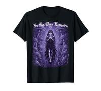 Goth Hooded Girl Mushroom Ecosystem Mystical Butterfly Art T-Shirt