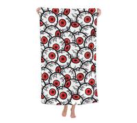 Goth Horror Eyes Beach Towel 32x52in Microfiber Quick Dry Bath Red Horrible Eye Big Towels Soft Lightweight Pool Gothic Oversized Towels Sand Free Travel Swimming Decor Gifts for Adults
