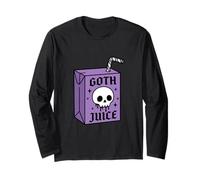 Goth Juice Box Skull Pastel Goth Aesthetic Halloween Long Sleeve T-Shirt