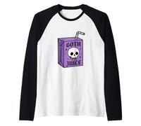 Goth Juice Box Skull Pastel Goth Aesthetic Halloween Raglan Baseball Tee