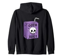 Goth Juice Box Skull Pastel Goth Aesthetic Halloween Zip Hoodie