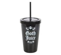 Gothic Tumbler with Straw - Dark Matter Drinkware, Unique Gothic Gifts - Statement Piece, Bold White Design on Sleek Black Background - 500ml