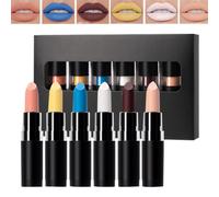 Goth Lipstick Set - 6 Piece Dark Matte Makeup | Vampire Pack | Hydrating Lightweight Formula, Long Lasting Wear, 4.2g x 6 Pieces, for Halloween Costume Parties & Music Festivals