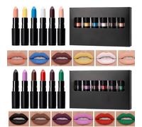 Goth Makeup - Black Lipstick Set | Halloween Black Lip | Gothic Lipstick Set | Dark Blaack Gloss For Cosplay & Costume | Moisturizing Halloween Makeup For Masquerade, Travel, Daily Wear, Party Looks
