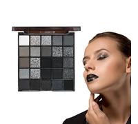Goth Makeup Palette - 25 Color Black Eyeshadow Palette - Smoky Eye Makeup Set | Long Lasting Dark Gray Black Cement Shades For Parties Festivals | Professional And Beginner Friendly