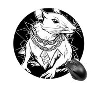 Goth Mouses Rat Mouse Pad Round Mousepads Desk Mat for Office Laptops
