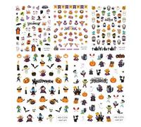 Goth Nail Stickers Halloween Nail Stickers 5PCS 3D Cartoon Skull Evil Goth Nail Stickers Self-Adhesive Halloween Nail Wraps Waterproof Halloween Decals for Nails