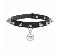 Goth Punk Spike Rivet Choker Collar For Women Steampunk Pentagram Necklace Emo Neck Strap Cosplay Chocker Gothic AccessoriesNice and Attractive