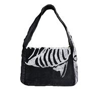 Goth Purse Aesthetic Messenger Bag Gothic Purse Grunge Bag Fairy Grunge Clothes Y2k Fashion Skull Purse, Grey, One Size