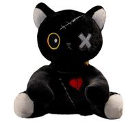 Goth Rabbit Plush - Creepy Stuffed Doll, Spooky Halloween Toy, Easter Pillow, Dreadful Animal | Kids Children Birthday Present Fun Soft Collectible For Gift Holiday Party Decor Companion