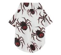 Goth Red Black Halloween Lace Spider Summer Dog Shirts Collared Polo T-Shirts Button Up Breathable Cool Pet Polo Shirt Doggy Sweatshirt Puppy Kitten Perfect for Everyday Wear, and Photoshoots