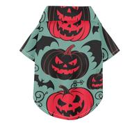 Goth Red Black Halloween Witch Pumpkin Summer Pet Dog Shirt Button Up Soft, Lightweight, and Breathable Pet Outfits Apparel Tops Doggy Sweatshirt Puppy Kitten Perfect for Everyday Wear, and
