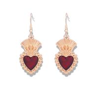 Goth Red Heart Earring for Women Queen Of Hearts Accessories Vampire Devil Wings Earring Halloween Cosplay Jewelry Valentine's Day Red Heart Earrings, Metal, No Gemstone