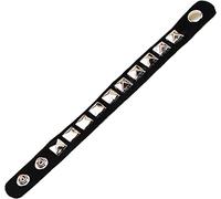 Goth Rock Biker 80s Cuff Billy Idol Fancy Party Black Studded Punk Wristband Uk