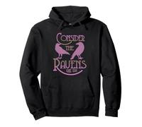 Goth Scripture Art Luke 12:24 Consider the Ravens Pullover Hoodie