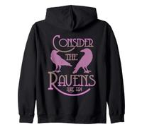 Goth Scripture Art Luke 12:24 Consider the Ravens Zip Hoodie