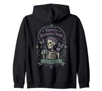 Goth Skeleton Coffee Humor Forever Screaming Inside Zip Hoodie
